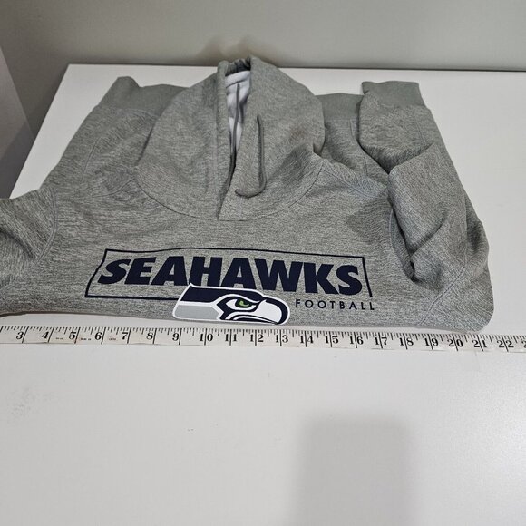 Seattle Seahawks Hoodie Mens Small Nike DriFit Gray Pullover Sweatshirt - Picture 7 of 8